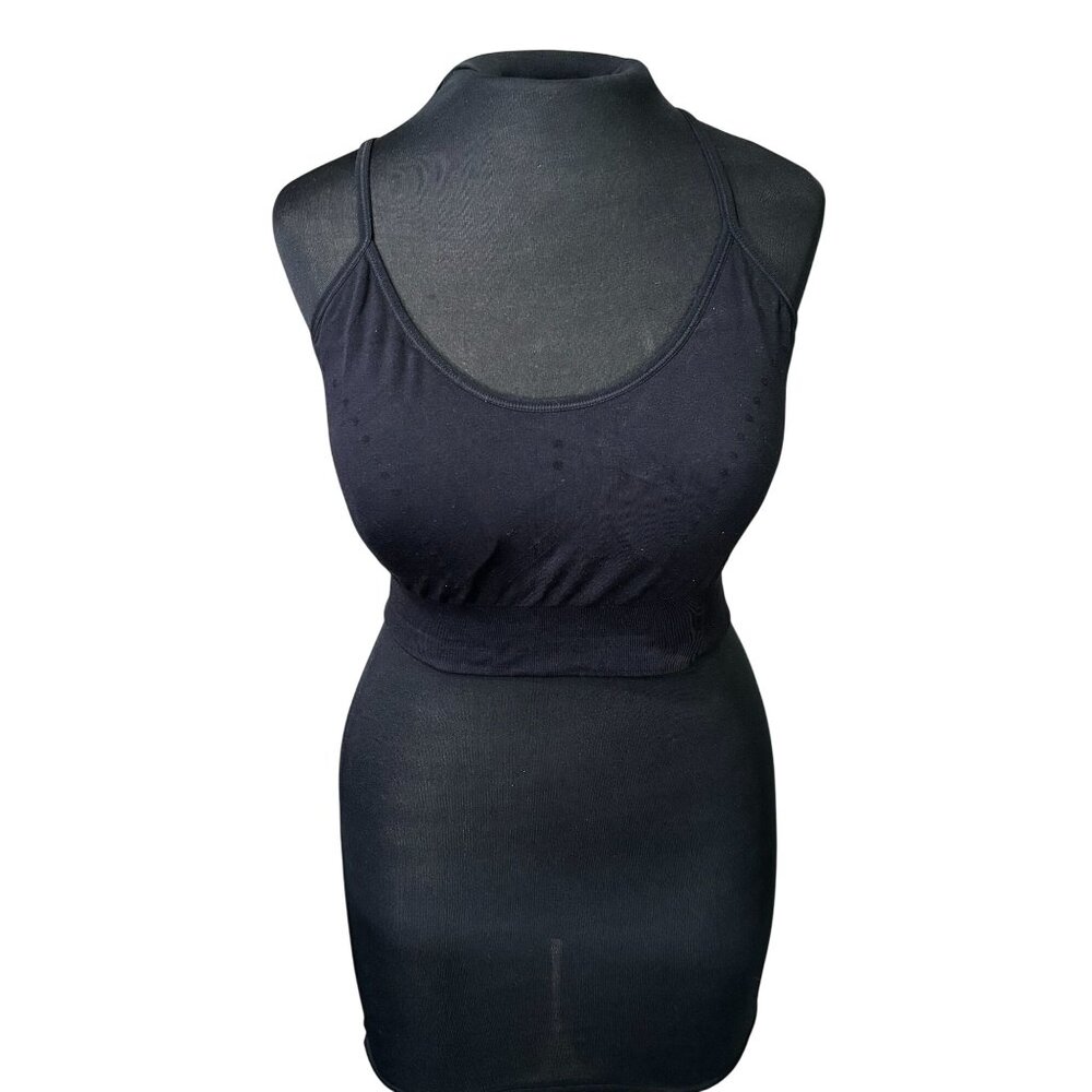 Pro-Fit Seamless Black Sports Bra XL Adjustable Straps Lightweight